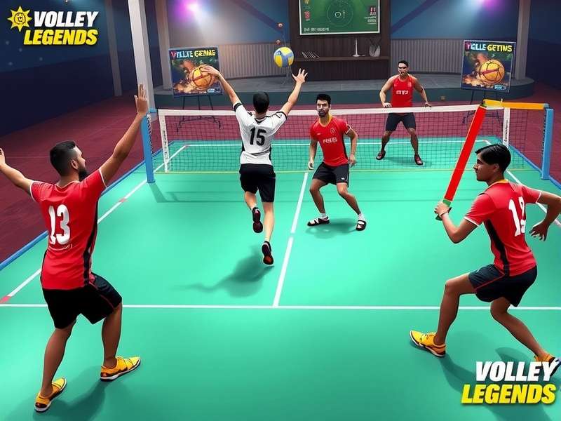 Volley Legends Victory gameplay screenshot showing intense volleyball action